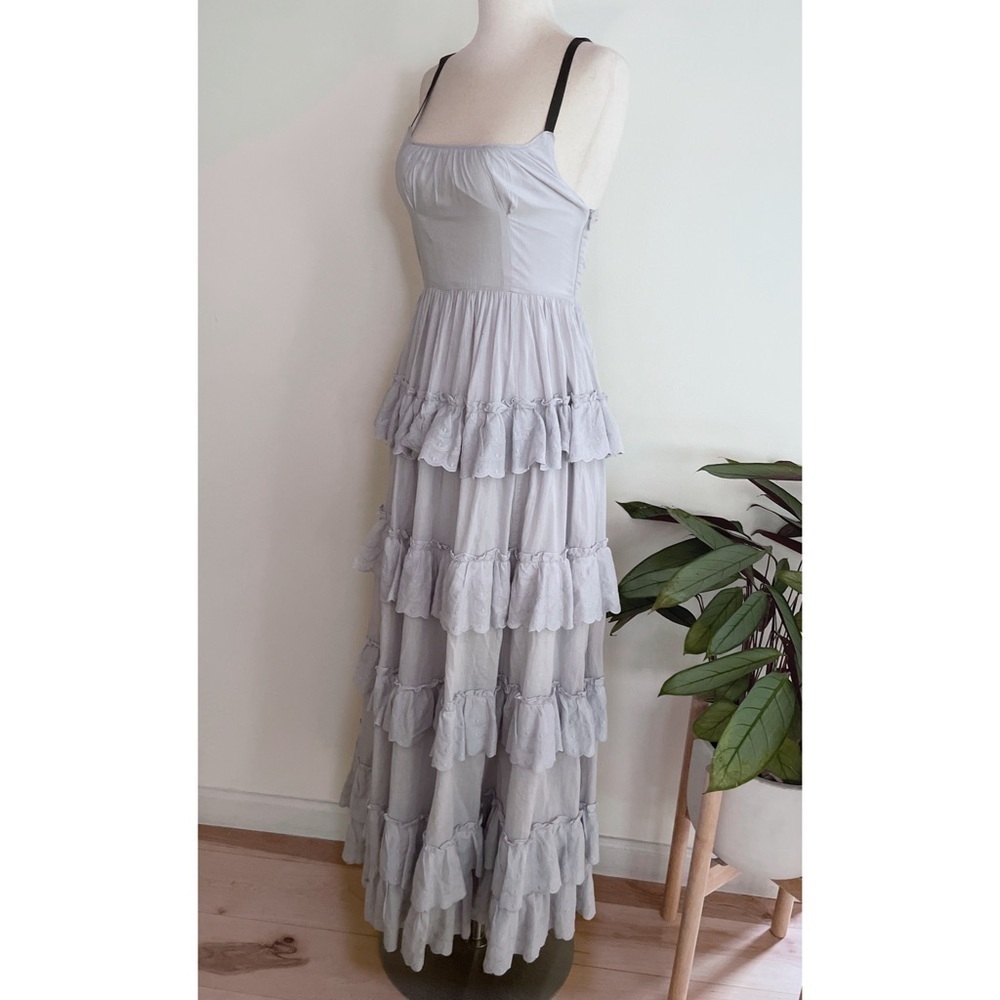 NWT Urban Outfitters UO Annabelle Eyelet Floral Tiered Ruffle Maxi Dress XS​​​​​ - Picture 6 of 12
